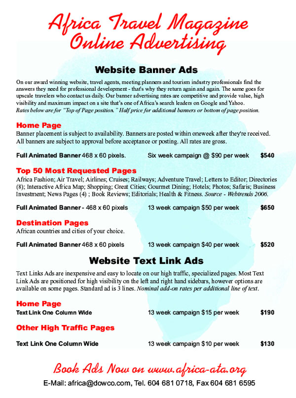 Banner Advertising Rates and Campaigns